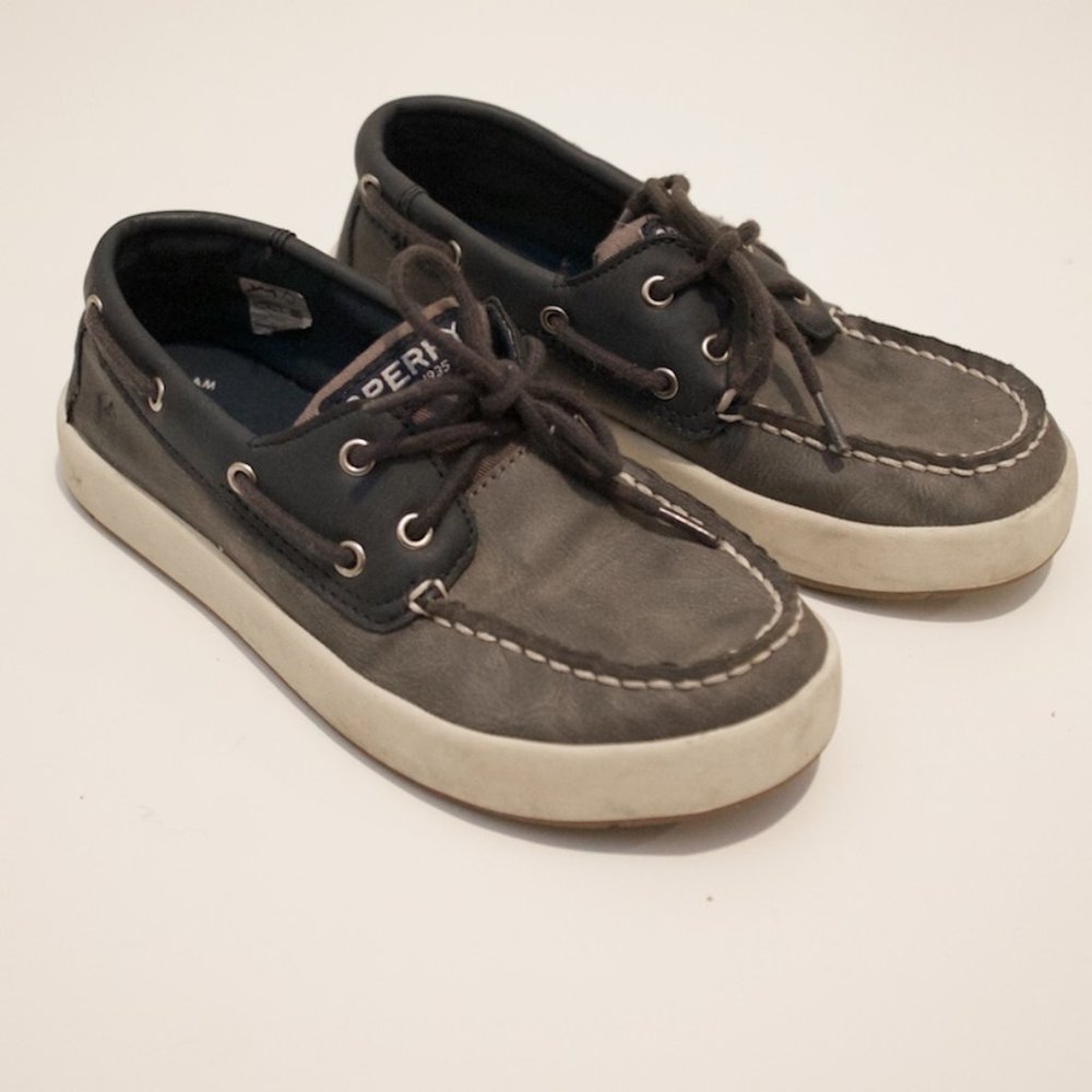 SPERRY Boys Cruise Boat Shoes Size 1 Blue Gray